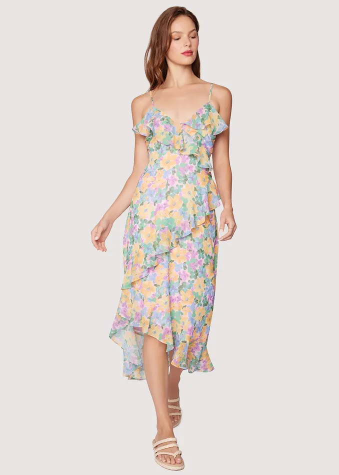 Florescence Maxi Dress Yellowpurplefloral Women Lost Wander Dresses