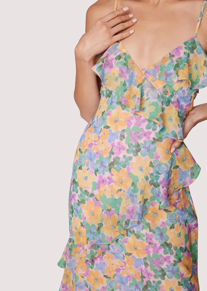 Florescence Maxi Dress Yellowpurplefloral Women Lost Wander Dresses