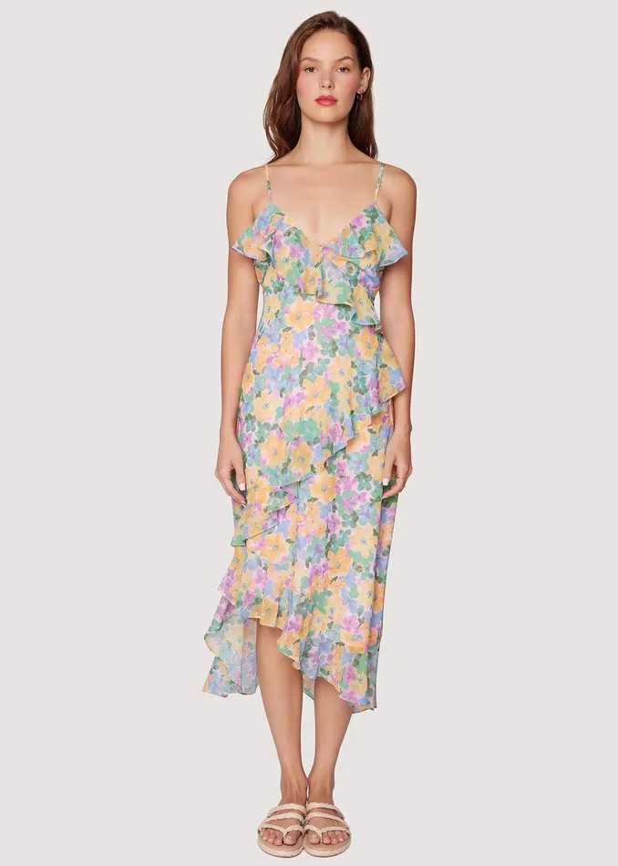 Florescence Maxi Dress Yellowpurplefloral Women Lost Wander Dresses