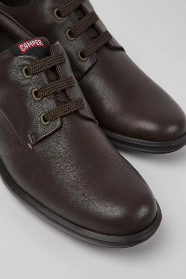 Formal Shoes Men Camper Dark Brown Blucher Shoes