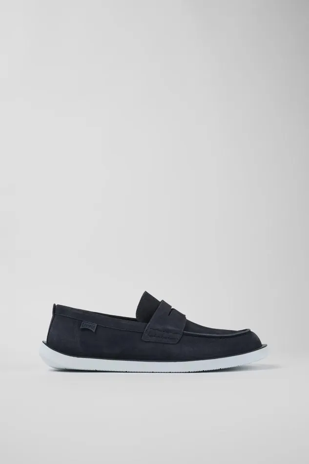 Formal Shoes Men Camper Wagon Blue Nubuck Moccasin Formal Shoes Men Camper Wagon Blue Nubuck Moccasin