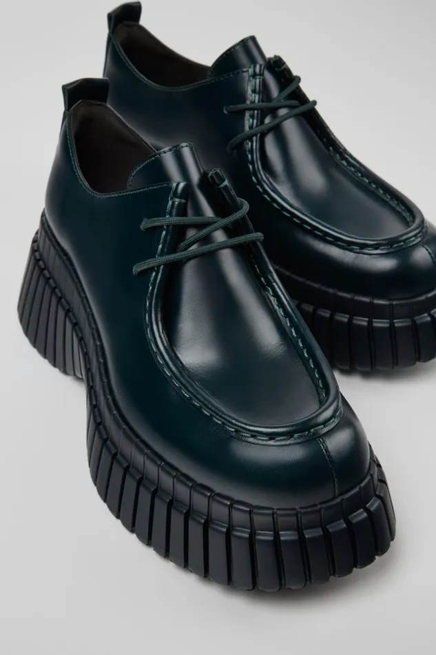 Formal Shoes Women Camper BCN Green Leather Shoes