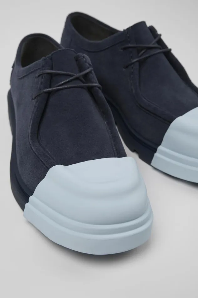 Formal Shoes Women Camper Junction Blue Nubuck Shoes