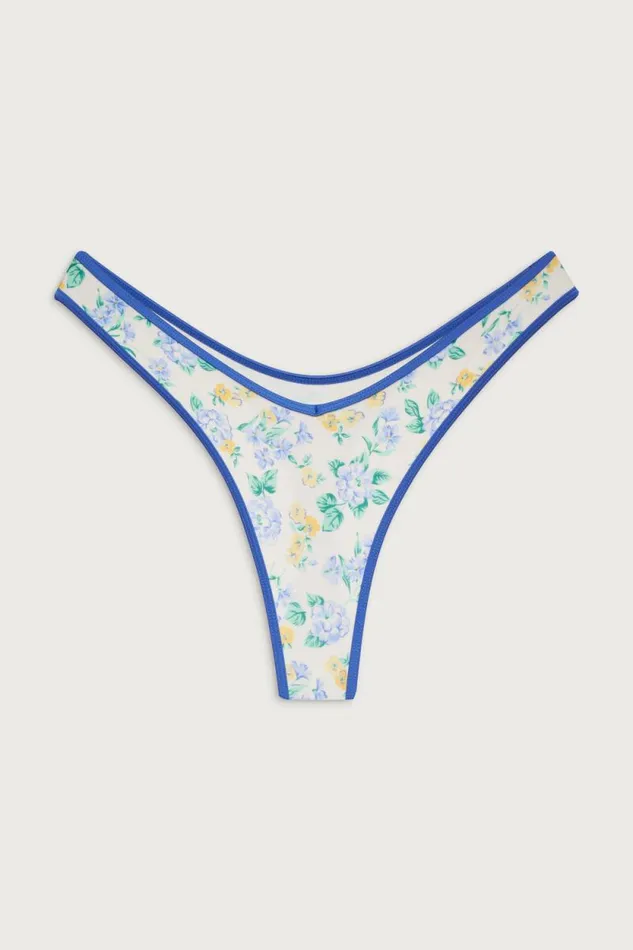 Frankies Bikinis Bikinis Women Brittany Shine Micro Bikini Bottom Coastal Floral