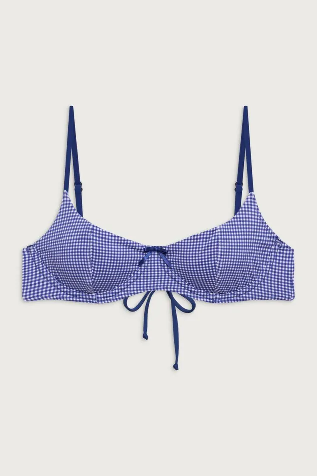 Frankies Bikinis Bikinis Women Cola Underwire Balconette Bikini Top Sailor Gingham
