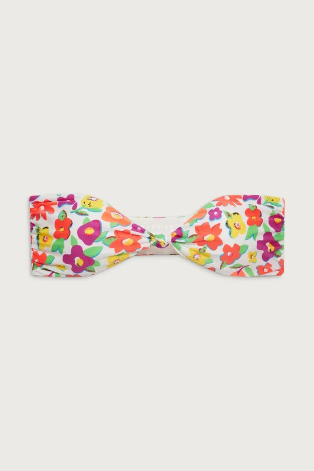 Frankies Bikinis Bikinis Women Crescent Shine Bandeau Bikini Top French Flowers