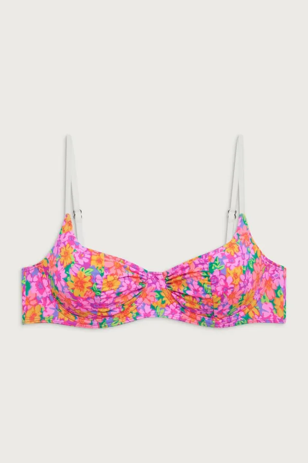 Frankies Bikinis Bikinis Women Dean Underwire Balconette Bikini Top Daisy Pond
