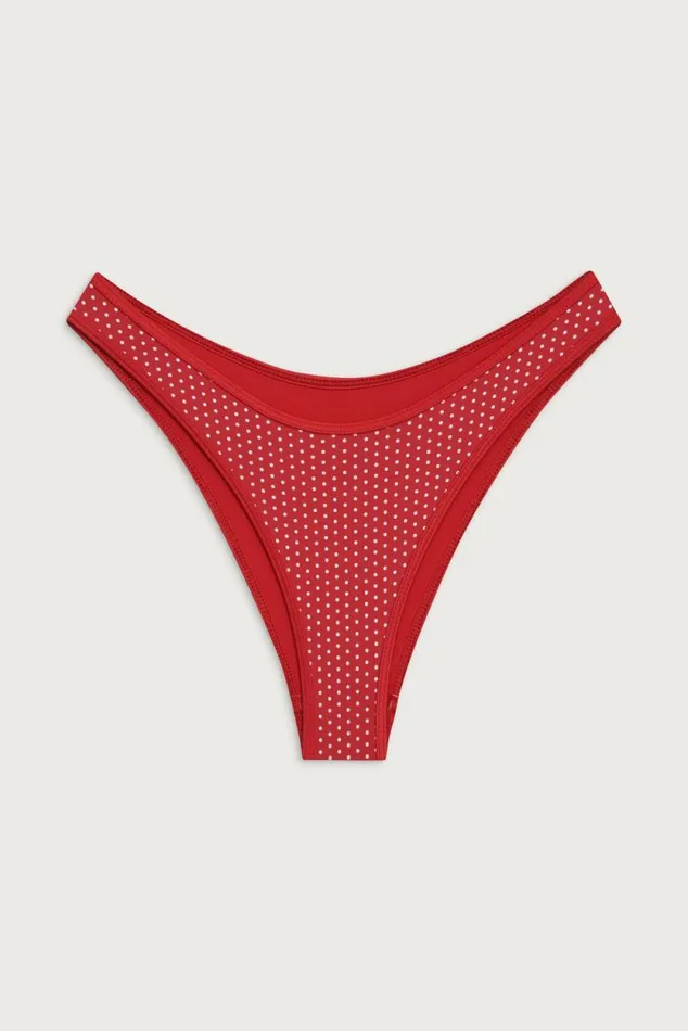 Frankies Bikinis Bikinis Women Dove Classic Bikini Bottom Scarlet Dot