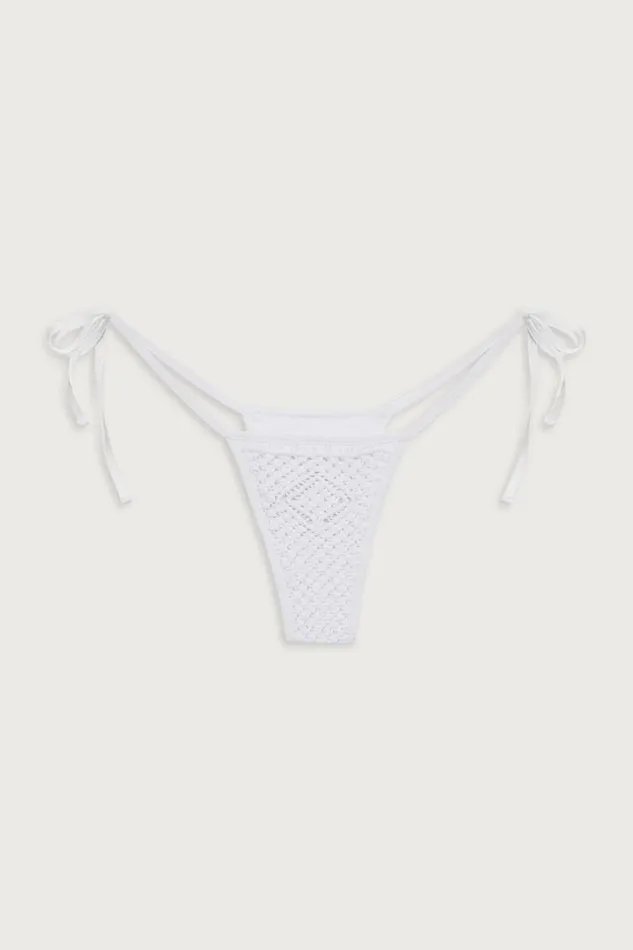 Frankies Bikinis Bikinis Women Naia Tie Side Skimpy Bikini Bottom Optic White