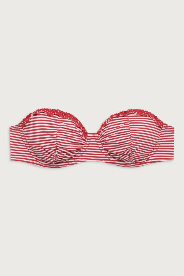 Frankies Bikinis Bikinis Women Sweetwater Underwire Bikini Top Scarlet Stripe
