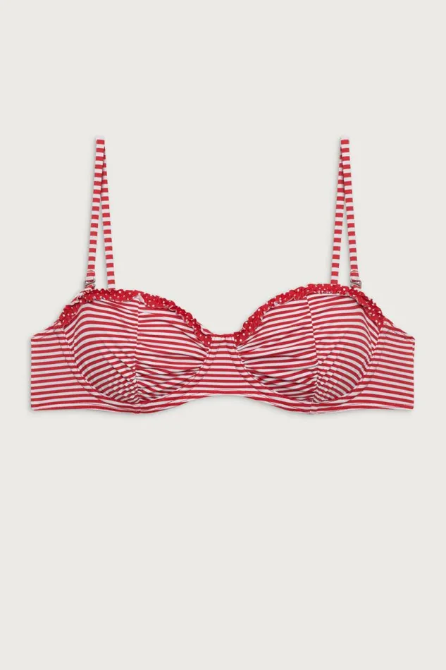 Frankies Bikinis Bikinis Women Sweetwater Underwire Bikini Top Scarlet Stripe