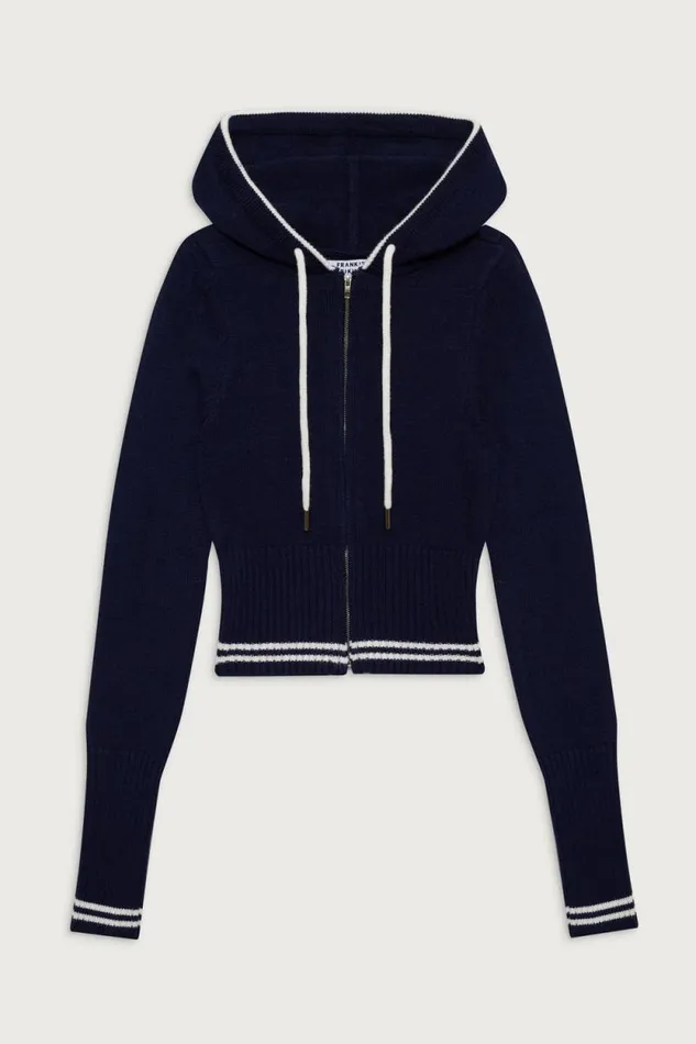Frankies Bikinis Cloud Knits Women Aimee Cloud Knit Zip Up Hoodie Starlight