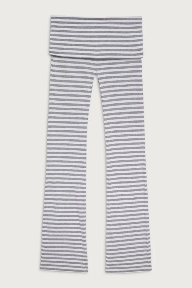 Frankies Bikinis Matching Sets Women Avenue Cotton Flare Legging Hazy Stripe