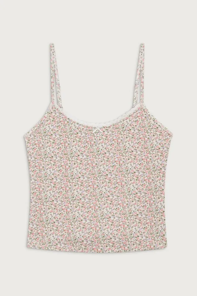 Frankies Bikinis Matching Sets Women Farmhouse Floral Waffle Camisole Baby Blanket