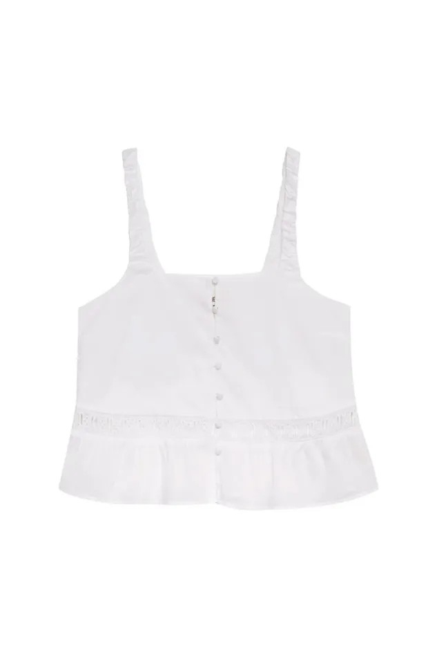 Frankies Bikinis Matching Sets Women X DJERF AVENUE Airy Poplin Buttoned Top White