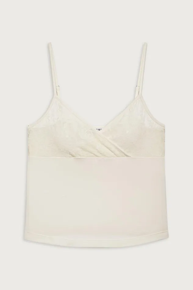 Frankies Bikinis Tops Women Dream Lace Tank Porcelain