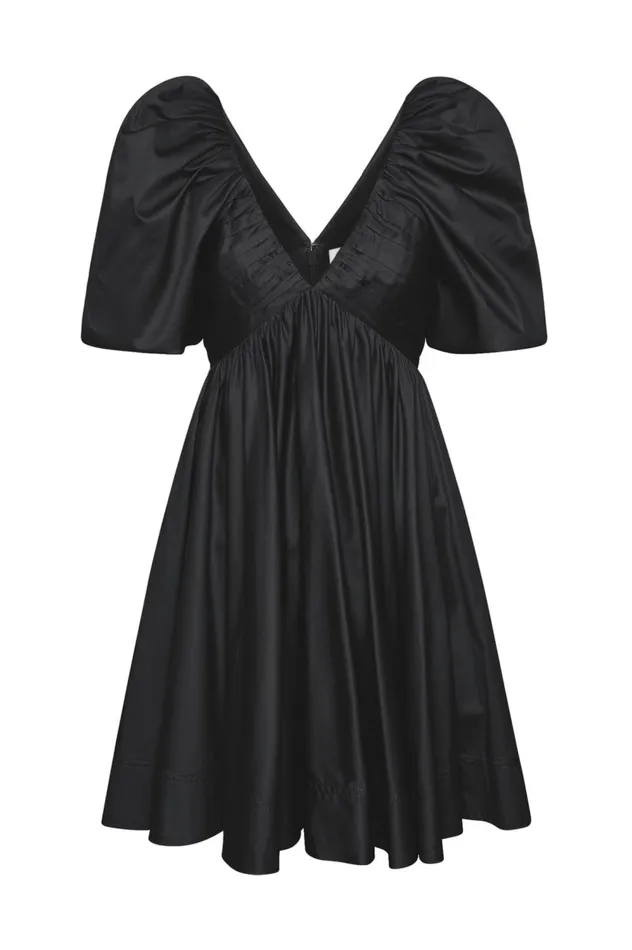 Gabrielle Plunge Mini Dress Black Women Aje Black Dresses