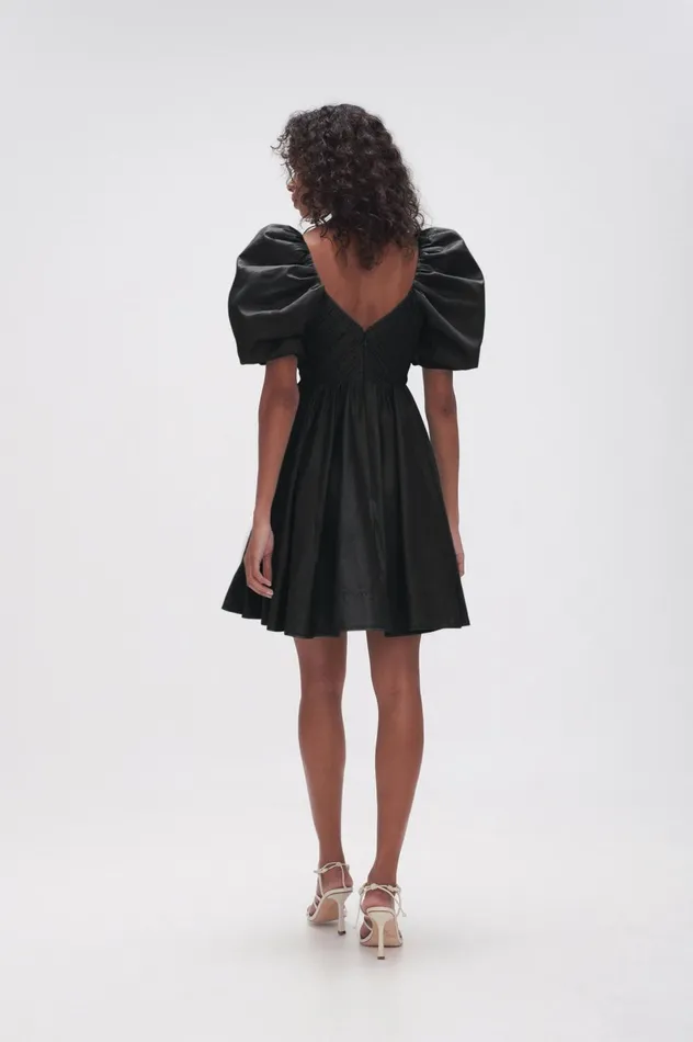 Gabrielle Plunge Mini Dress Black Women Aje Black Dresses