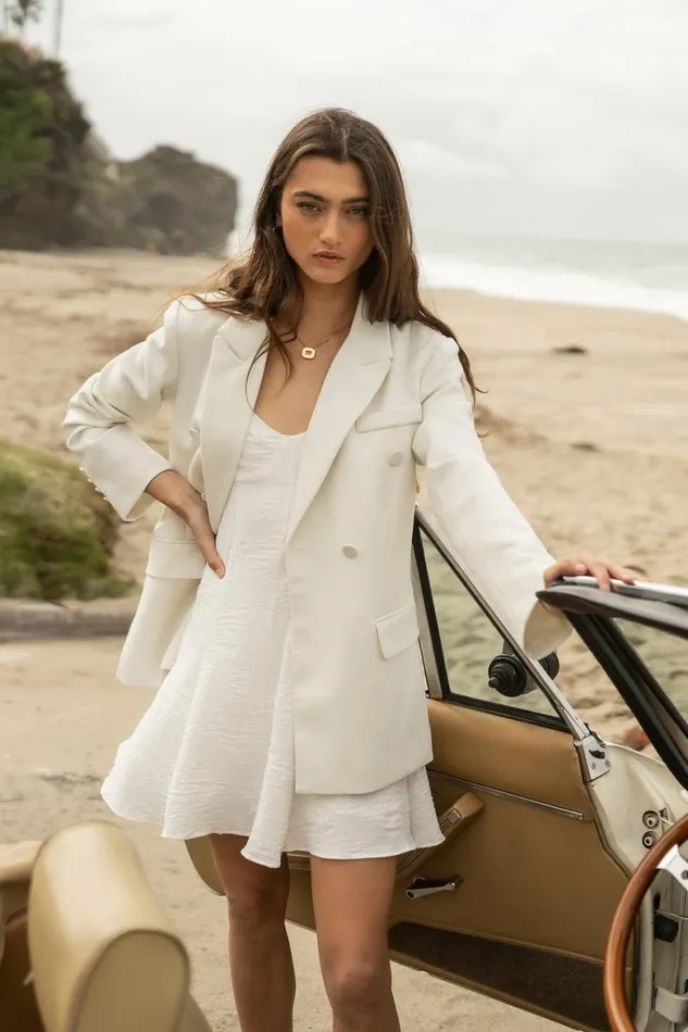 Gianna Blazer Ivory Women Bohme Jackets and Blazers