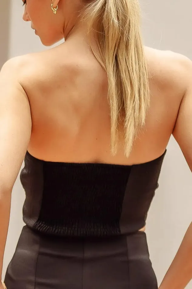 Gianna Crop Top In Black 8211 FINAL SALE Black Women Bohme Tops