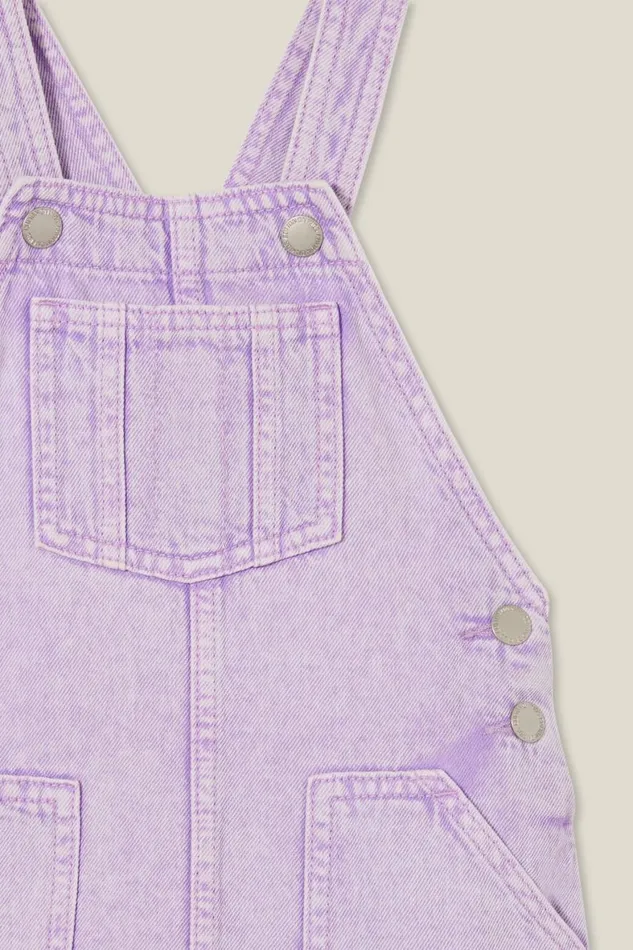 Girls 214 Dresses Cotton On Alice Denim Pinafore Lilac Dropwash