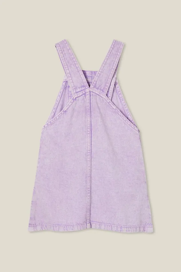 Girls 214 Dresses Cotton On Alice Denim Pinafore Lilac Dropwash