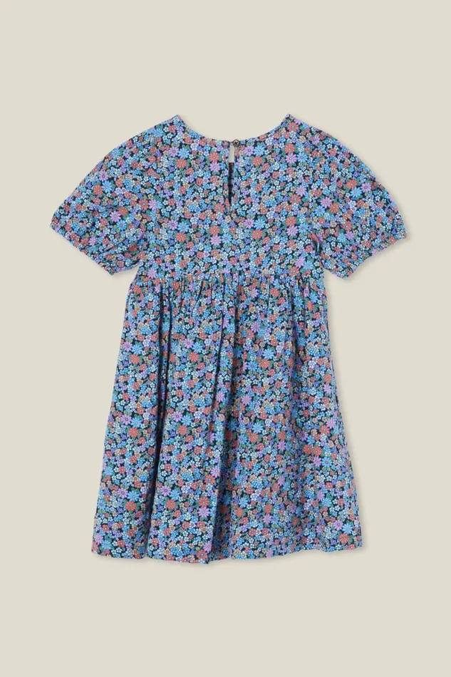 Girls 214 Dresses Cotton On Billie Shirred Dress Phantomblair Ditsy