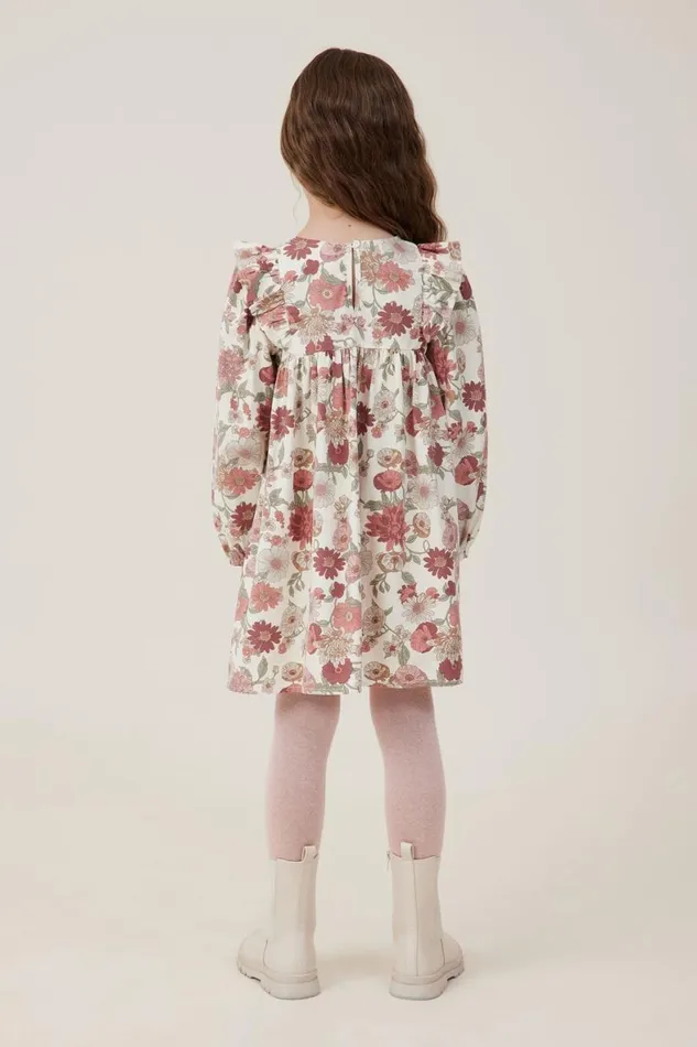 Girls 214 Dresses Cotton On Holly Long Sleeve Dress Dark Vanillaannie Floral