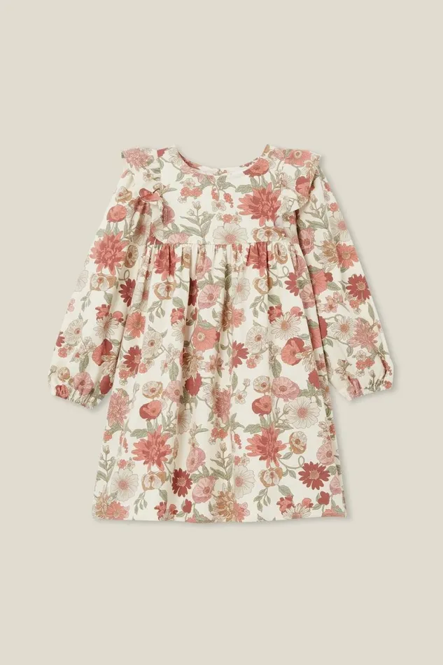 Girls 214 Dresses Cotton On Holly Long Sleeve Dress Dark Vanillaannie Floral