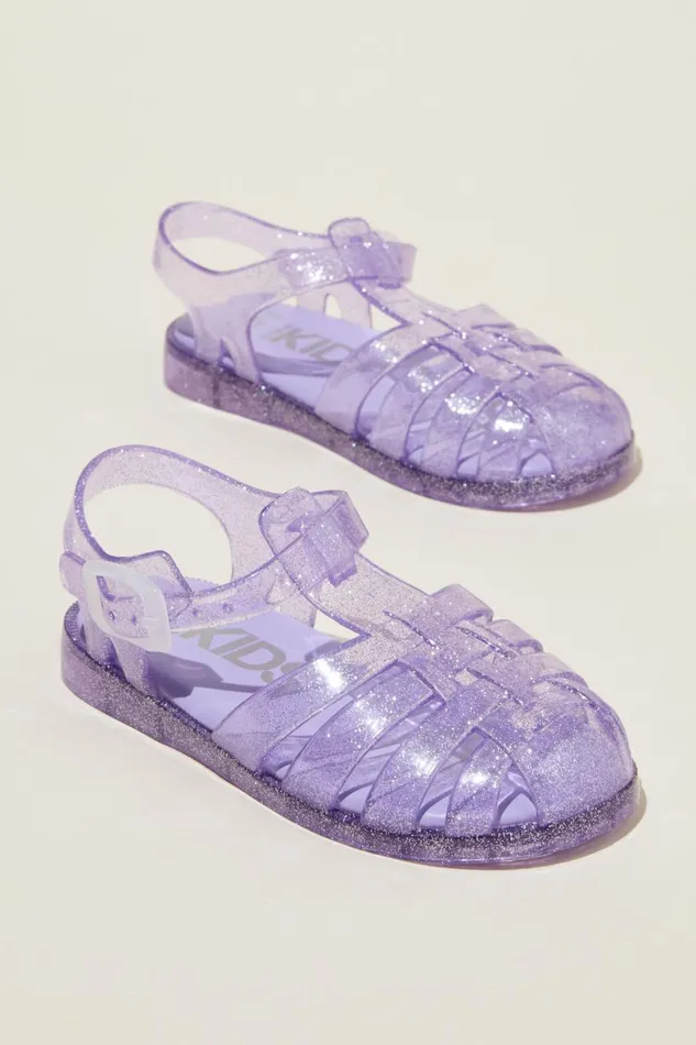 Girls 214 Flats and Sandals Cotton On Elsie Jelly Sandal Lilac Drop Glitter