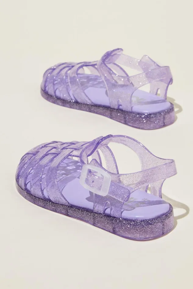 Girls 214 Flats and Sandals Cotton On Elsie Jelly Sandal Lilac Drop Glitter