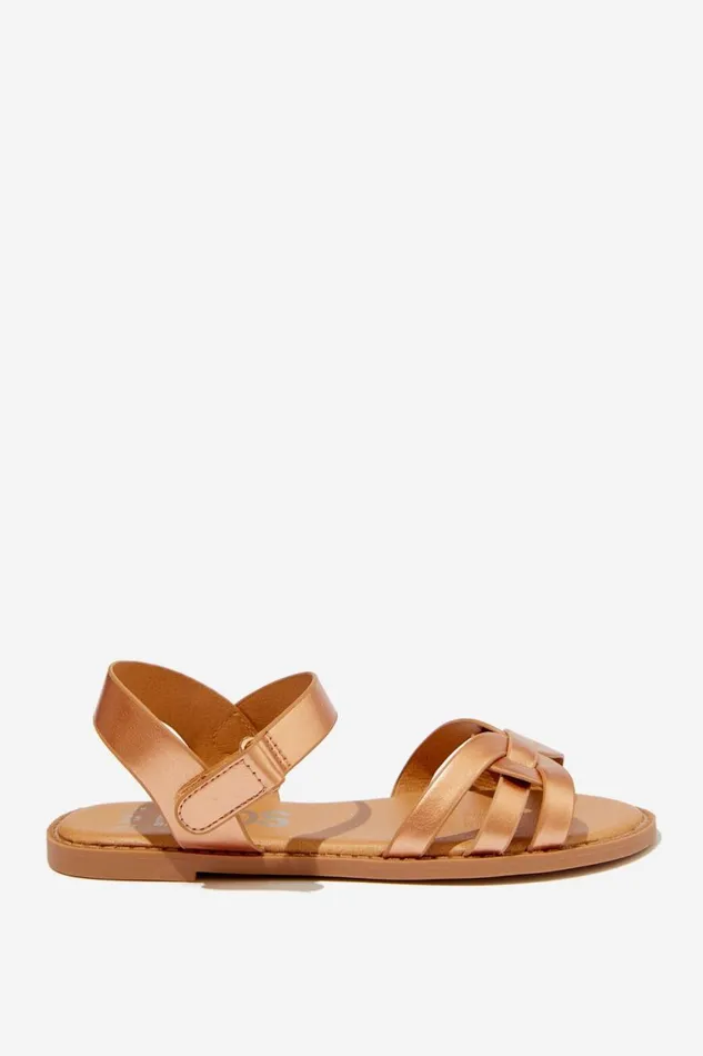 Girls 214 Flats and Sandals Cotton On Georgie Cross Over Sandal Rose Gold
