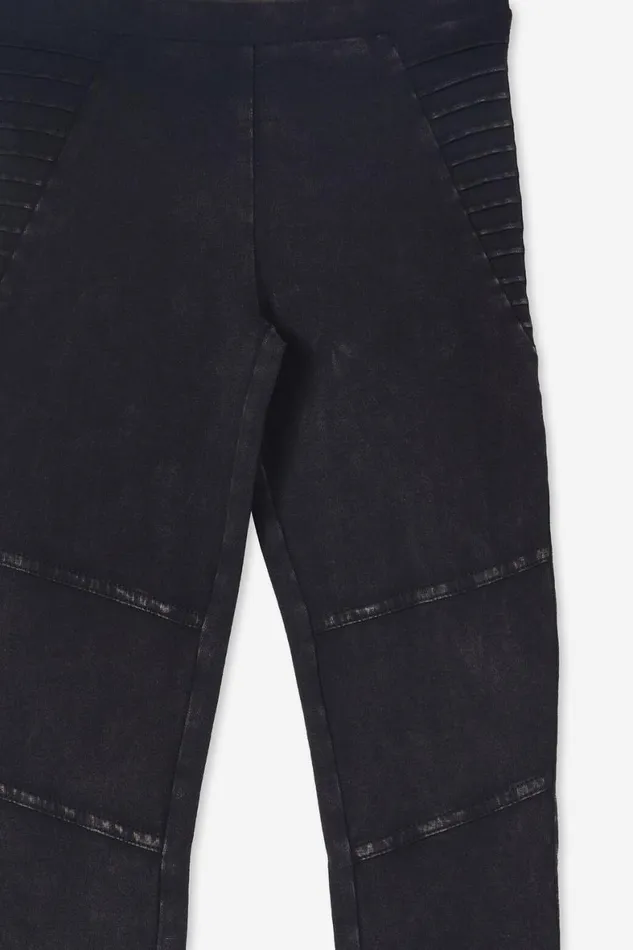 Girls 214 Leggings Pants and Jeans Cotton On Huggie Leggings Black Wash Moto Panels