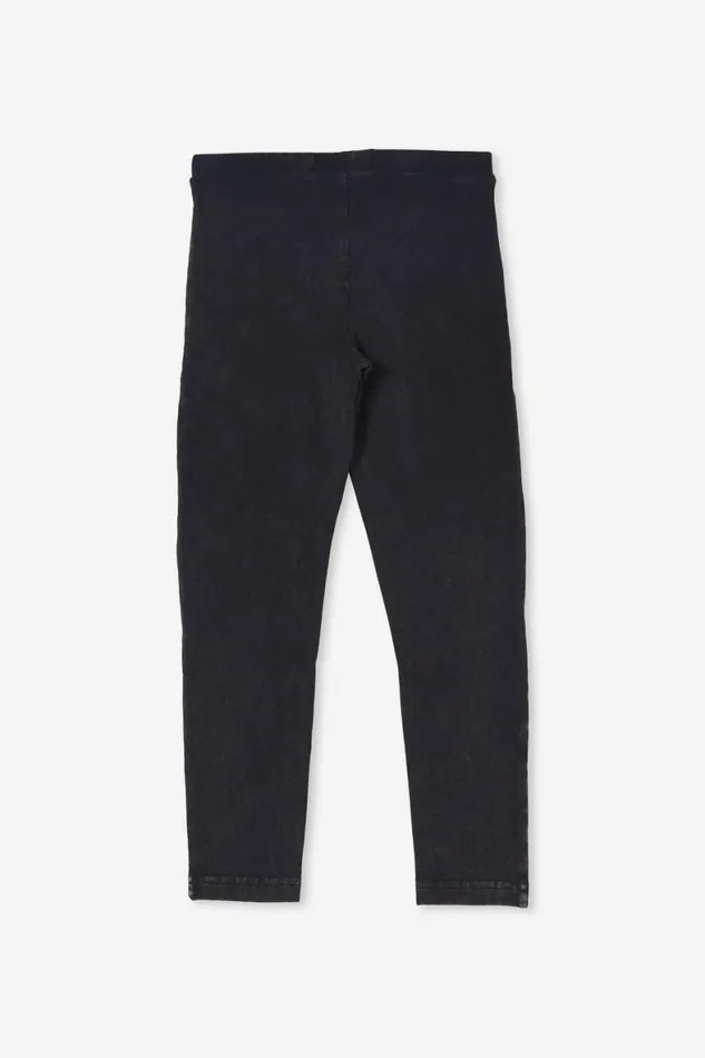Girls 214 Leggings Pants and Jeans Cotton On Huggie Leggings Black Wash Moto Panels