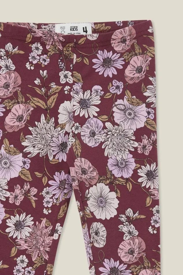 Girls 214 Leggings Pants and Jeans Cotton On Huggie Tights Annie Floralcrushed Berry