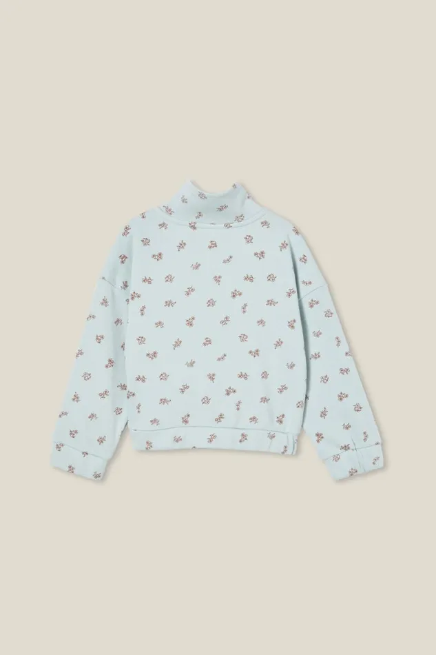 Girls 214 Sweatshirts and Sweatpants Cotton On Naomi Half Zip Pullover Birdy Bluebetsy Ditsy