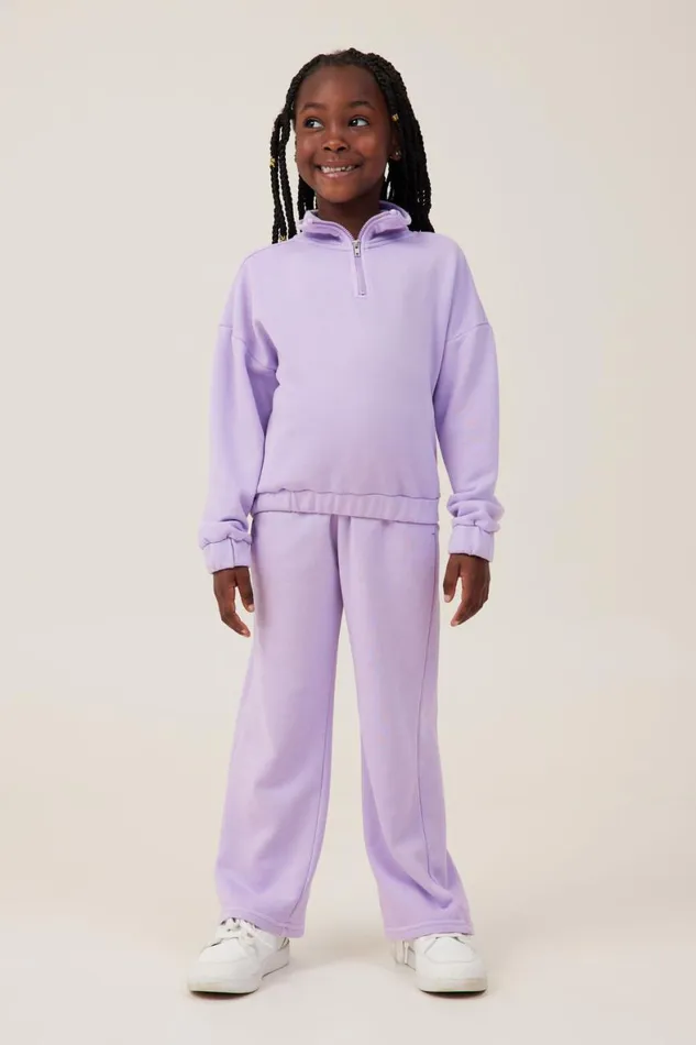 Girls 214 Sweatshirts and Sweatpants Cotton On Naomi Half Zip Pullover Lilac Drop