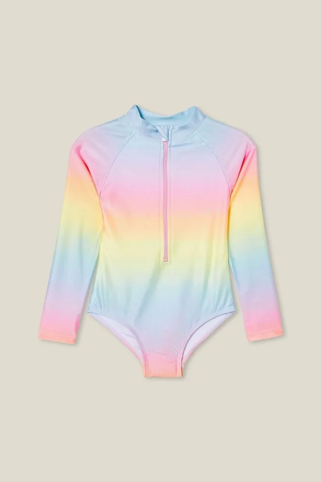 Girls 214 Swimwear Cotton On Lydia One Piece Rainbow Sugar Gradient