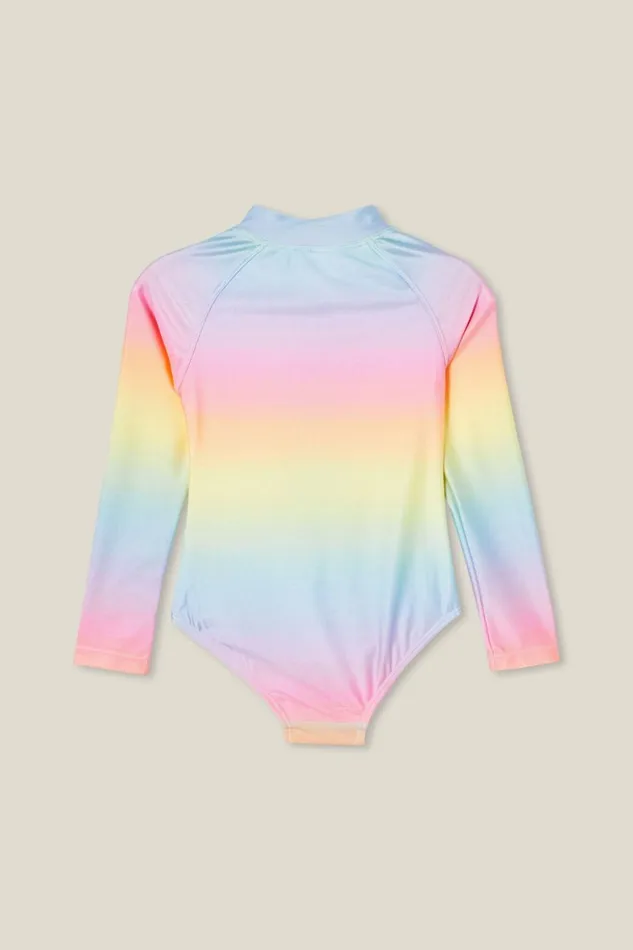 Girls 214 Swimwear Cotton On Lydia One Piece Rainbow Sugar Gradient
