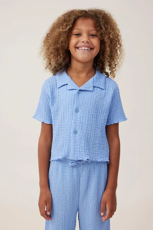 Girls 214 Tops and TShirts Cotton On Amelie Short Sleeve Shirt Dusk Blue