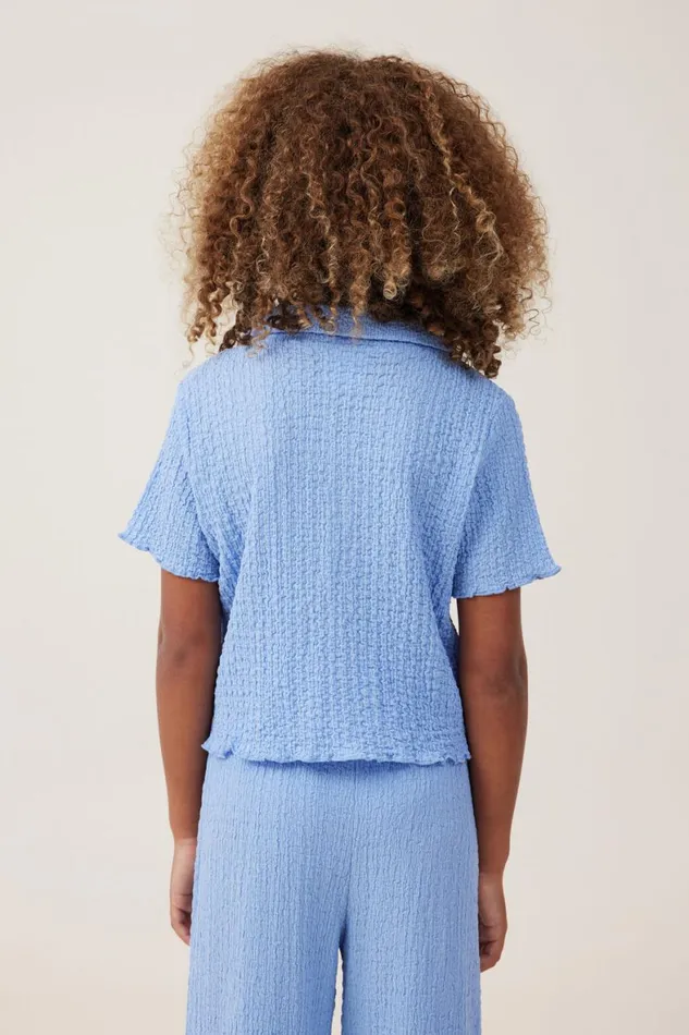 Girls 214 Tops and TShirts Cotton On Amelie Short Sleeve Shirt Dusk Blue