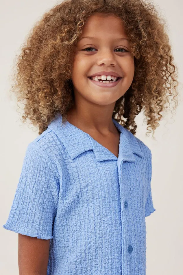 Girls 214 Tops and TShirts Cotton On Amelie Short Sleeve Shirt Dusk Blue