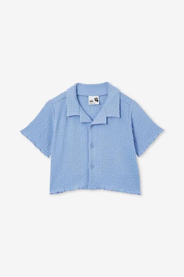 Girls 214 Tops and TShirts Cotton On Amelie Short Sleeve Shirt Dusk Blue