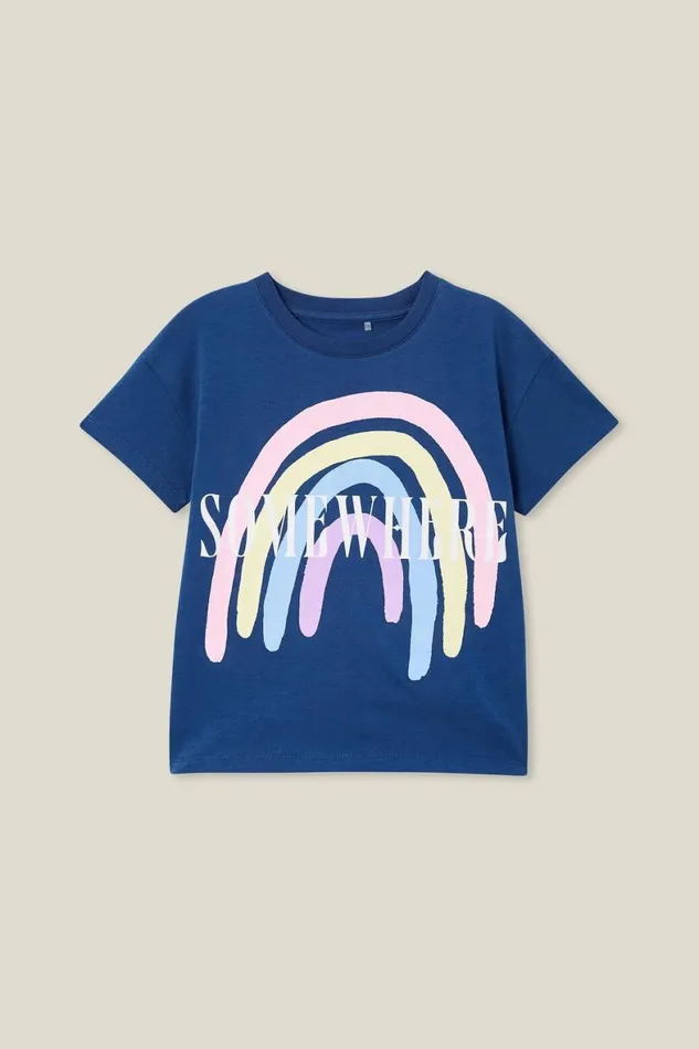 Girls 214 Tops and TShirts Cotton On Poppy Short Sleeve Print Tee Petty Bluesomewhere Rainbow Girls 214 Tops and TShirts Cotton On Poppy Short Sleeve Print Tee Petty Bluesomewhere Rainbow