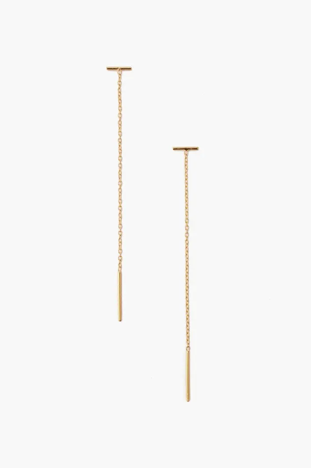 Gold Bar Chain Thread Earrings Women Chan Luu Earrings