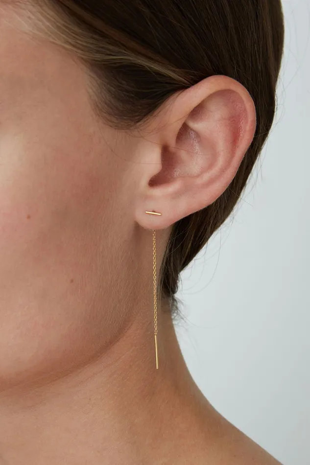 Gold Bar Chain Thread Earrings Women Chan Luu Earrings