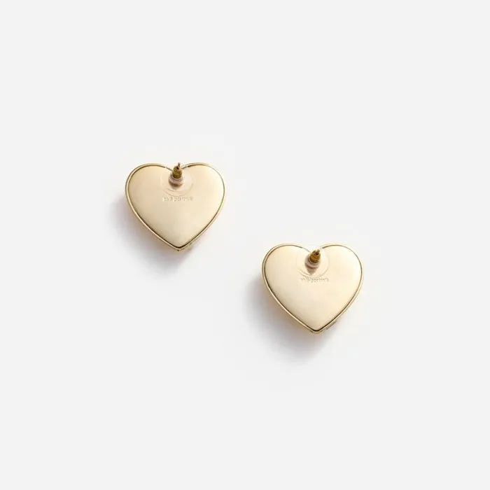 Gold Crystal Heart Earrings Women Self Portrait Jewellery