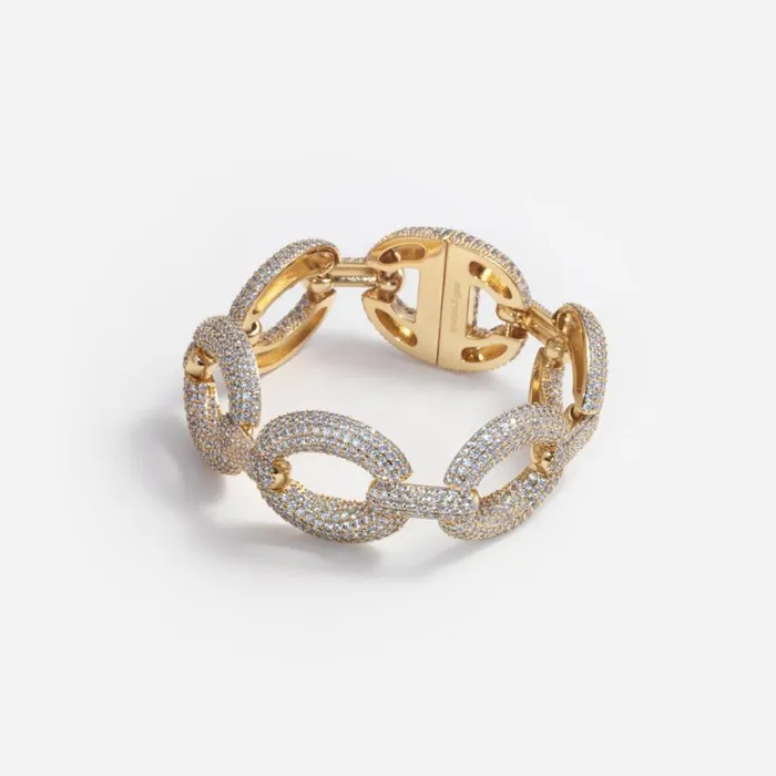 Gold Crystal Link Bracelet Women Self Portrait Jewellery
