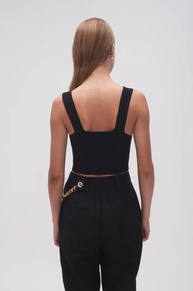 Goldfoil Metal Bar Bodice Black Women Aje Body 038 Crepe Knit
