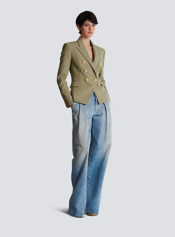 Grain De Poudre 6button Jacket Khaki Women Balmain Jackets And Blazers
